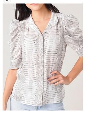 Frame Gillian Silk Blouse crocodile print XS